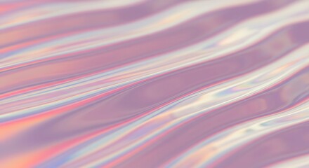 Shimmering holographic rainbow foil with glossy reflective texture