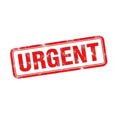 Red urgent stamp isolated on transparent background