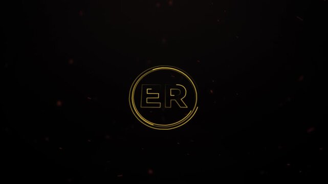 Elegant Gold Initials ER Logo Animation