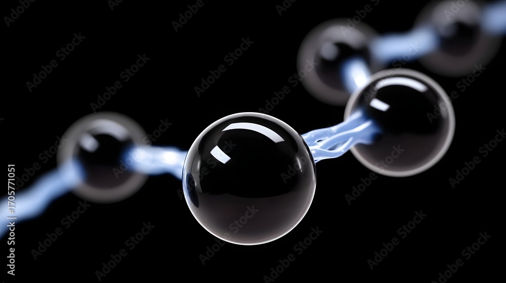 Poster close-up view of a microscopic molecular structure, showcasing the complex geometry and connections 