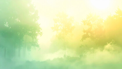 Fototapeta premium Misty Forest Sunrise