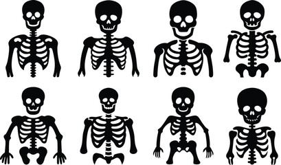 Skeleton Vector Silhouette Halloween Illustration