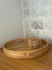 bamboo tray and coasters
