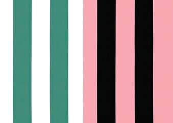 Vertical striped pattern in teal, white, black, and pink