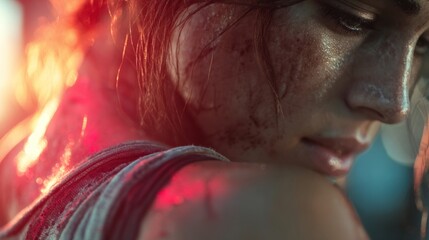 Healing the rotator cuff: finding relief from shoulder pain. Poster illustration. The path to rotator cuff healing: textural and visual dynamics. Movie artwork. Film poster.