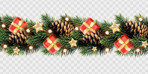 Christmas and New Year background with fir trees.