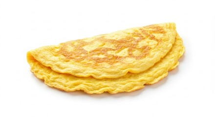 Yellow Omelet Food Simple Protein Meal on White