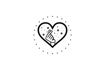 Outlined Heart with Dotted Border – Modern Love Icon
