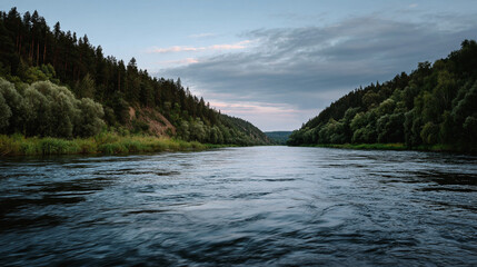 The river in the mountains.
