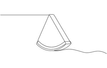 Continuous one line drawing Water Melon Fruit. Bright juicy summer fruit concept,  sweet watermelon slice one line. vector illustration.