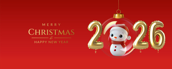Christmas and New Year greeting card 2026.	