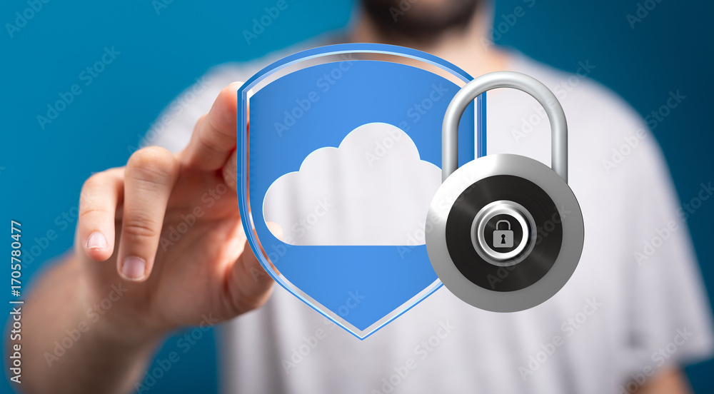 Aufkleber protecting your cloud data is crucial. this image represents secure cloud storage and encryption.