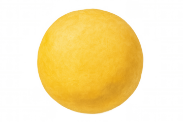 Perfect yellow sphere with a slightly textured surface isolated on a transparent background, ideal for digital compositions