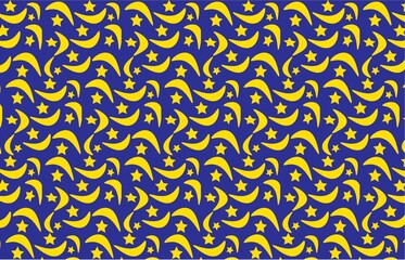 abstract seamless pattern with moon and star