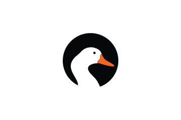 Duck Silhouette Logo with Minimal Water Design