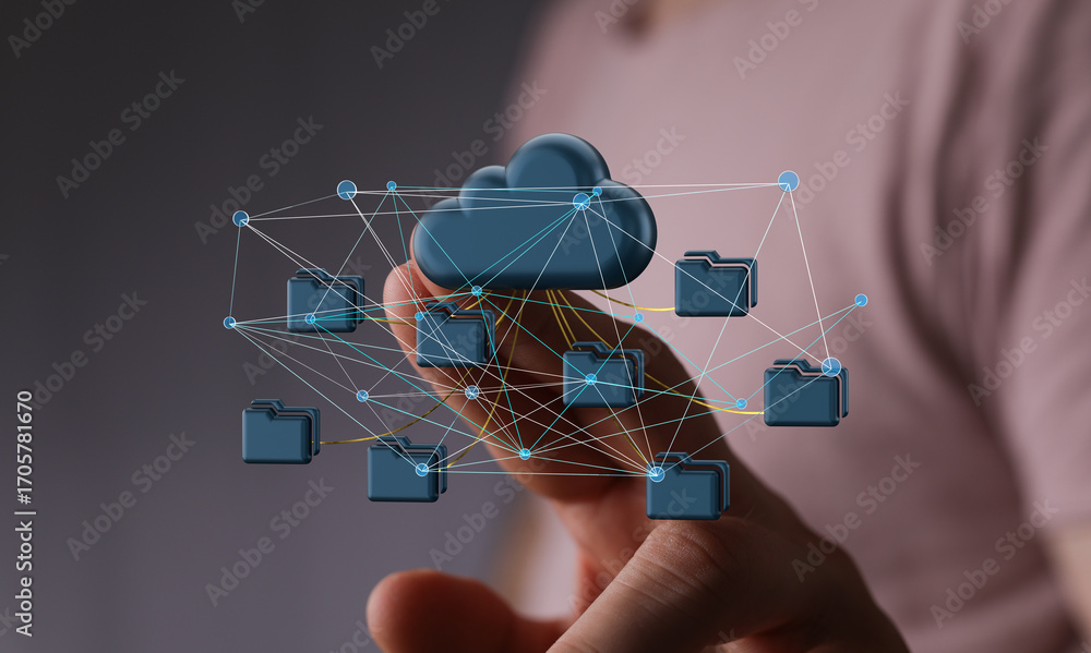 Aufkleber secure cloud storage, data management, network access. efficient file sharing and collaboration.