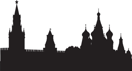 Fototapeta premium Moscow Kremlin silhouette for vector stock