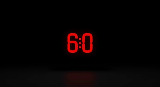 Digital time display with glowing orange numbers on a dark background showcasing time concept