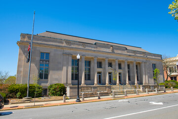 United States Postal Service building at 37 Taunton Green in historic city center of Taunton, Bristol County, Massachusetts MA, USA. 