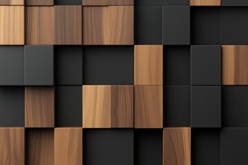 Abstract Wooden Cubes: A captivating arrangement of geometric wooden cubes creates a compelling visual texture, with its modern design and harmonious color palette.