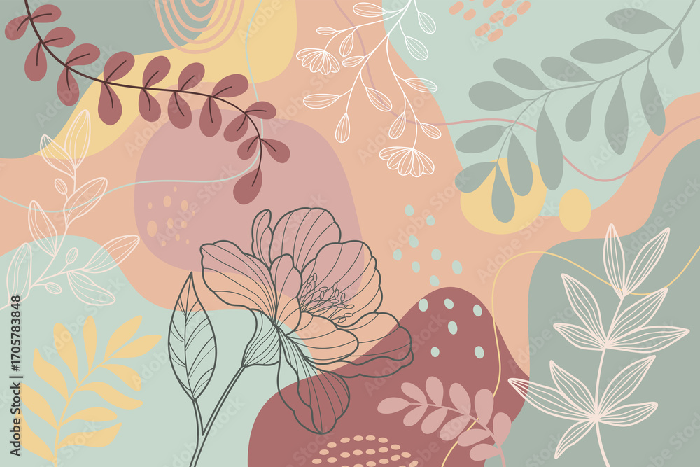 Poster design banner frame flower spring background with beautiful.