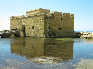 19.06.2025, Pathos. Cyprus: The bay of Paphos in Cyprus. Paphos castle at the entrance to bay.