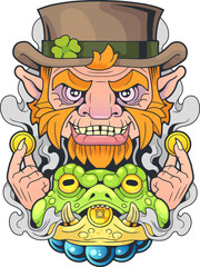 leprechaun and money toad, illustration design