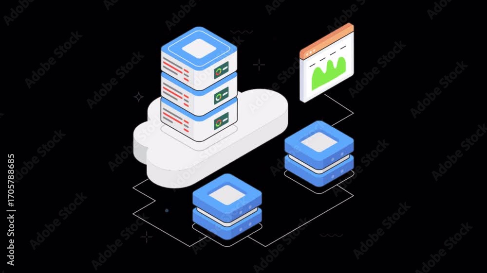 Poster code deployment to cloud from device isometric animation alpha channel