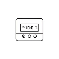 Digital thermostat icon outline design isolated on transparent background