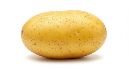 Tan Potato Isolated on White Background Round and Smooth