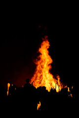 Night event with fire bons and fireworks