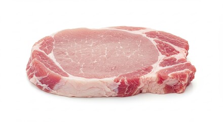 Raw Pork Chop Isolated on White Background for Healthy Eating