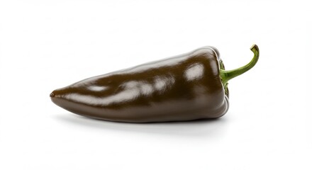 Dark Brown Pepper Isolated on White Background Single Food Close-up