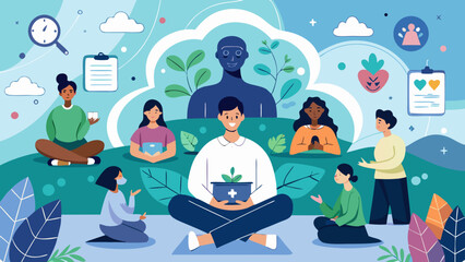 Holistic approach to Mental Health with yoga, community support, and psychological well-being