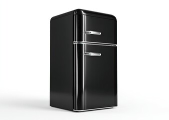 Retro black refrigerator, two-door style