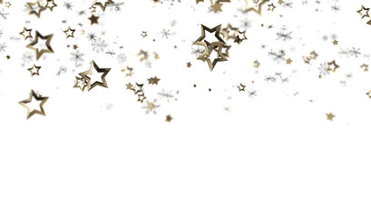 Elegant background with gold stars and silver snowflakes. Perfect for holidays, celebrations, and winter themes.