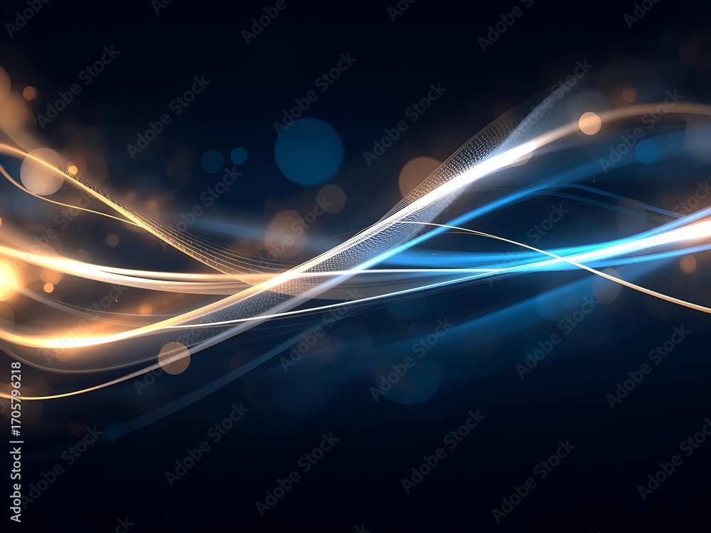 Poster elegant flowing lines with glowing light effects create a modern dynamic abstract design