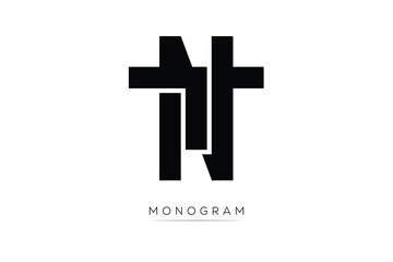 Obraz premium TN Creative Latter Logo. Monogram Logo Design. Modern Minimal Initials Sing Symbol .