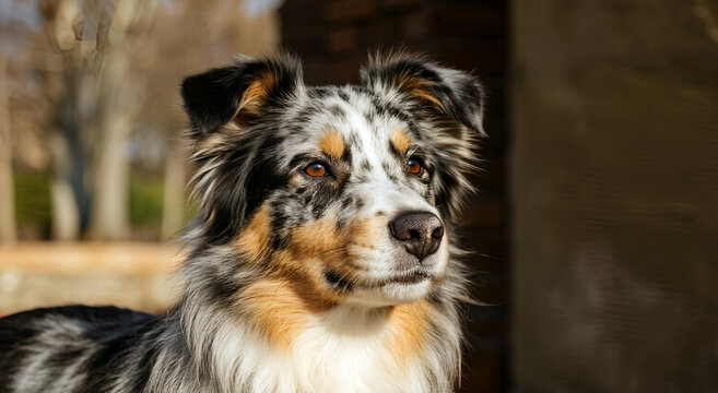 Shetland sheepdog standing outside. Ai - Powered by Adobe