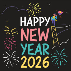 happy new year 2026 logo design