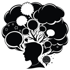 Mental Landscape A Silhouette Exploring Thought and the Power of Ideas