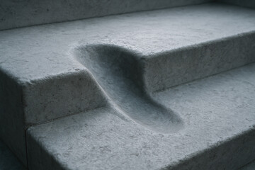 Stone Steps with Carved Groove Detail