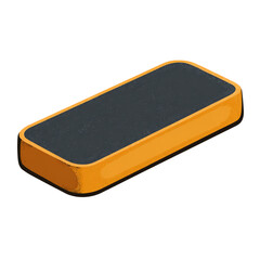 Illustration of a black and yellow soap bar isolated on transparent background