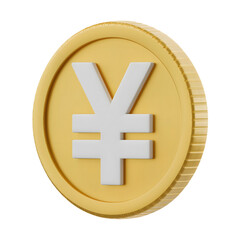 Obraz premium 3d Japanese yen coin, currency, investment and finance isolated on white background