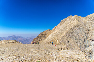The scenic view of Reşko summit in the Sat (Cilo) mountains, Serpel and Horgedim plateau with its glaciers and glacier rivers in Hakkari, Turkey.