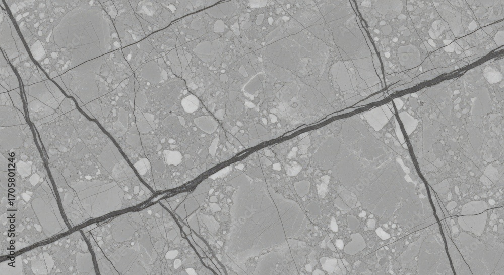 Poster gray marble texture surface with dark veins and stone aggregate pattern design
