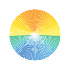 Obraz premium Circular Abstract Design With Orange Yellow Blue and Green Hues