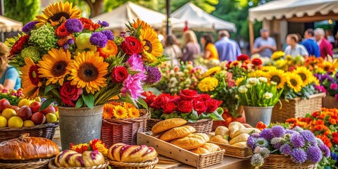 Farmers Market Crafts, Baked Goods & Flowers: High-Depth-of-Field Photography