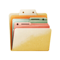 Illustration of colorful folder icon isolated on transparent background 