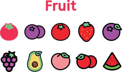  A set of various kinds of fruit icons